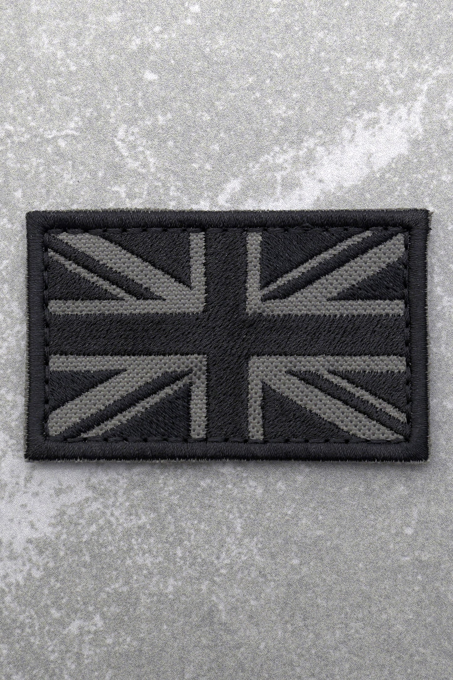 Great British Union Jack Patch Embroidered England Flag Morale, Black and Grey