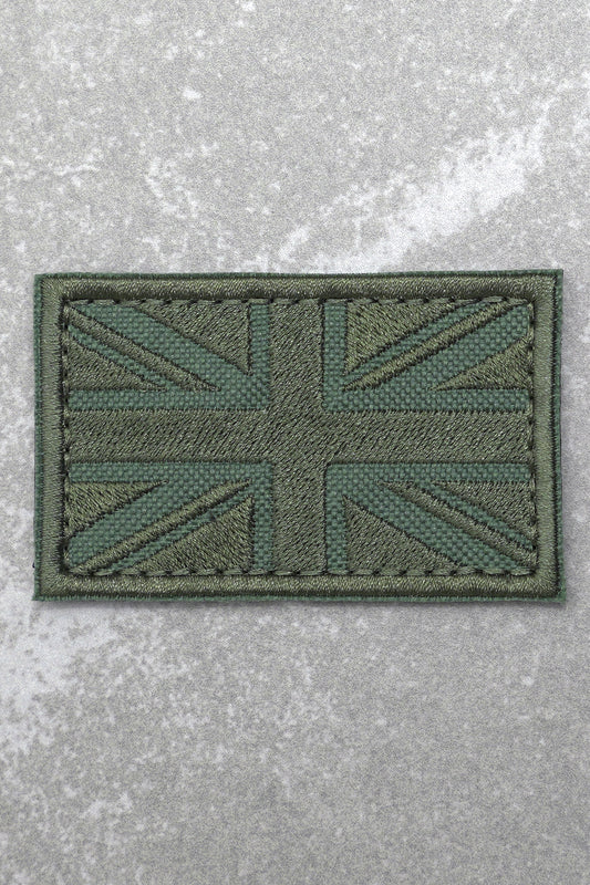 Great British Union Jack Patch Embroidered England Flag Morale, Full Green