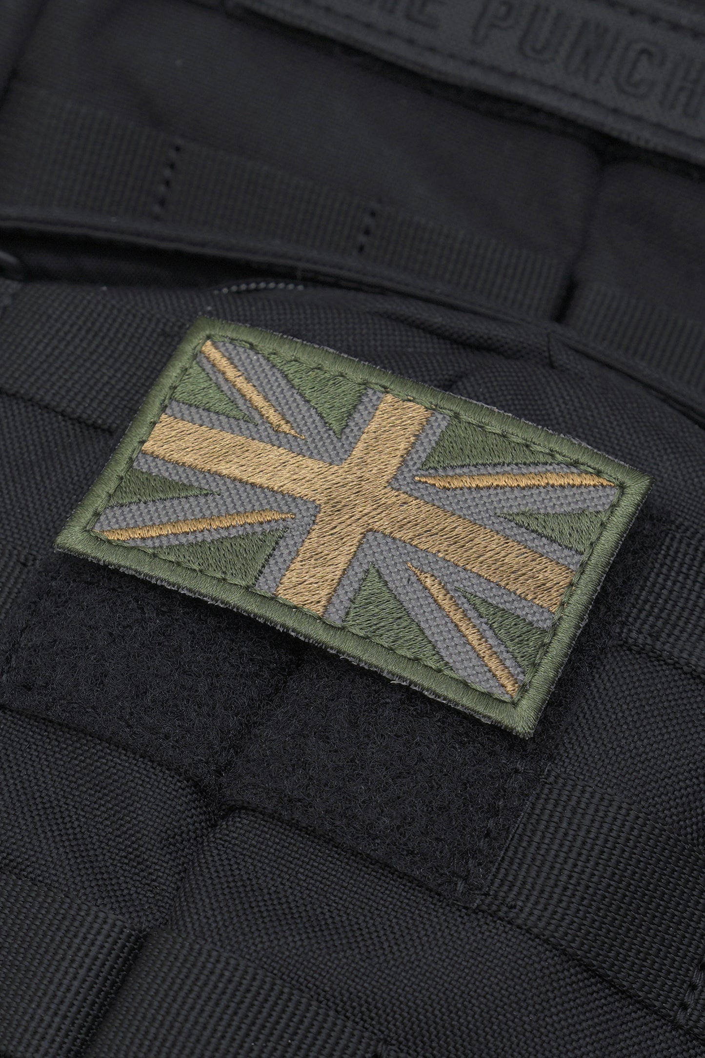 Great British Union Jack Patch Embroidered England Flag Morale, Green Brown and Grey