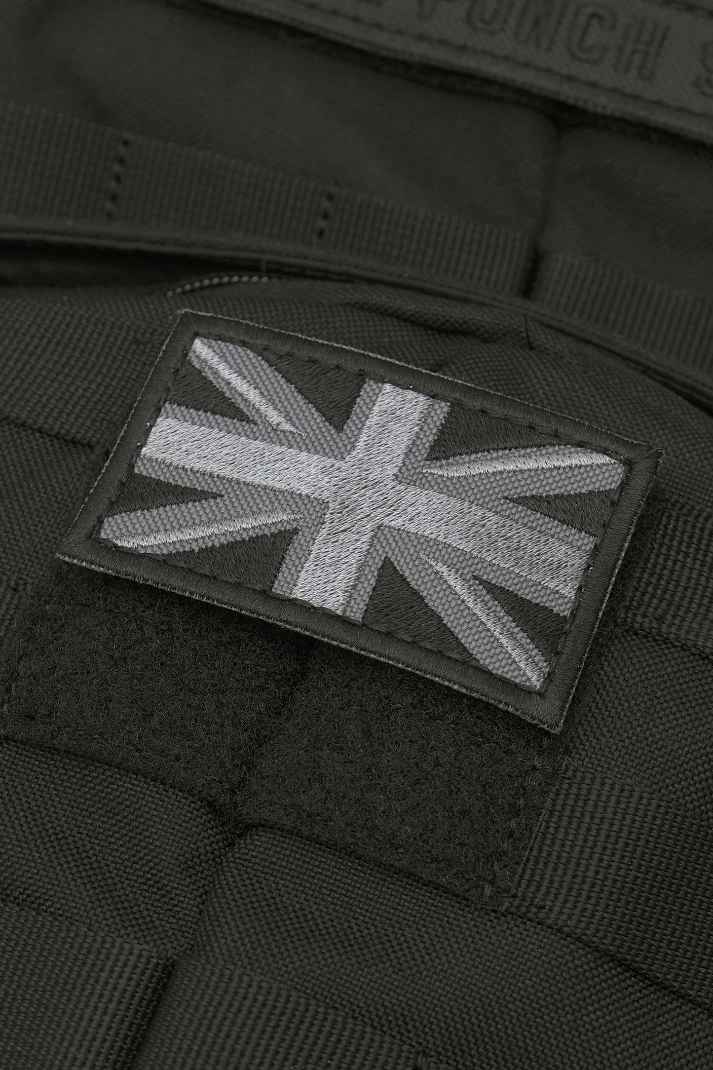 Great British Union Jack Patch Embroidered England Flag Morale, Grey Silver and Black