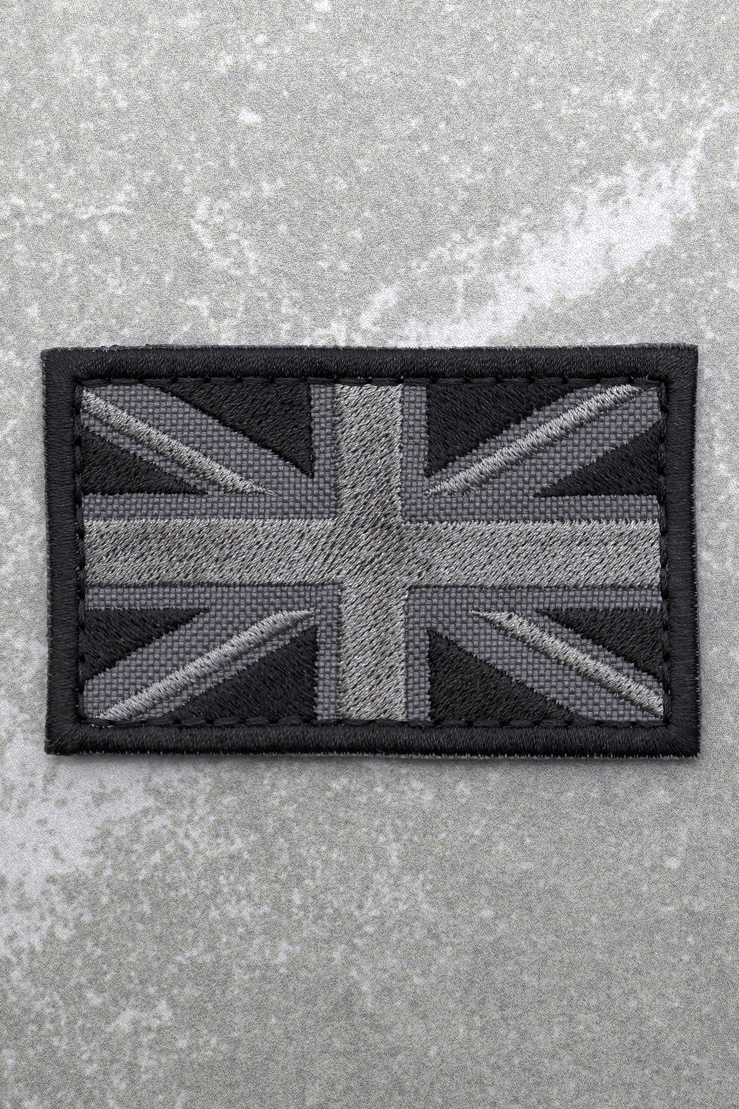 Great British Union Jack Patch Embroidered England Flag Morale, Grey Silver and Black