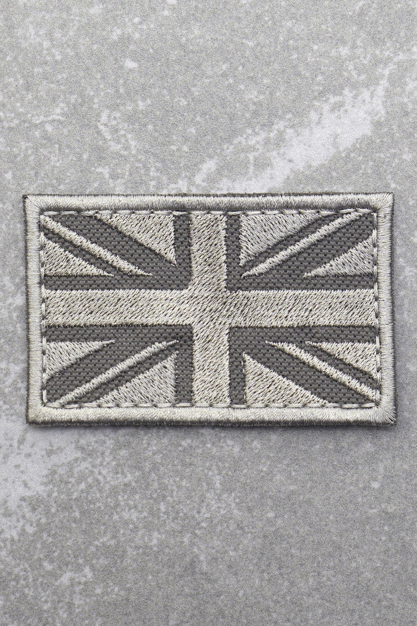 Great British Union Jack Patch Embroidered England Flag Morale, Silver Grey