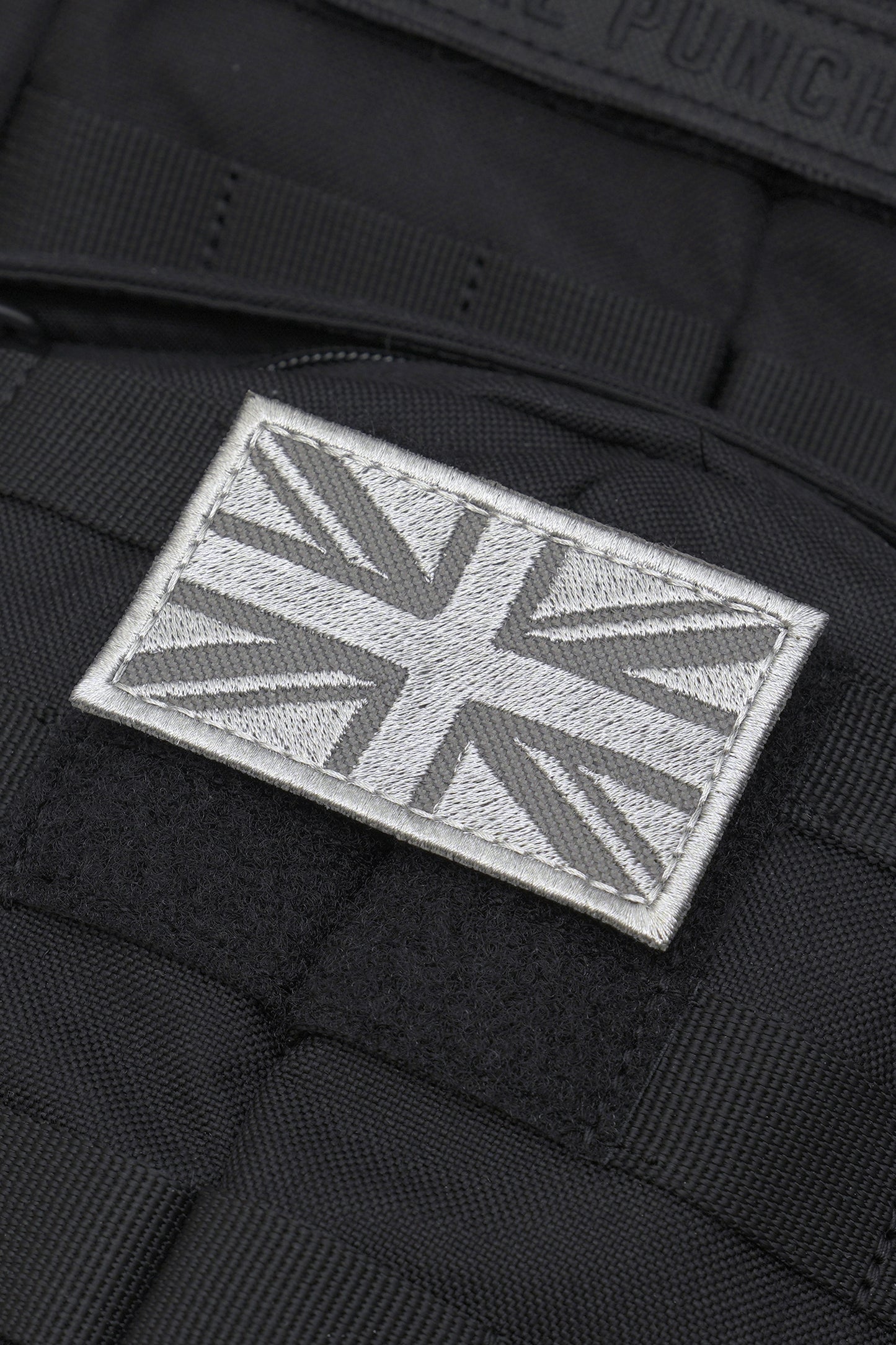 Great British Union Jack Patch Embroidered England Flag Morale, Silver Grey