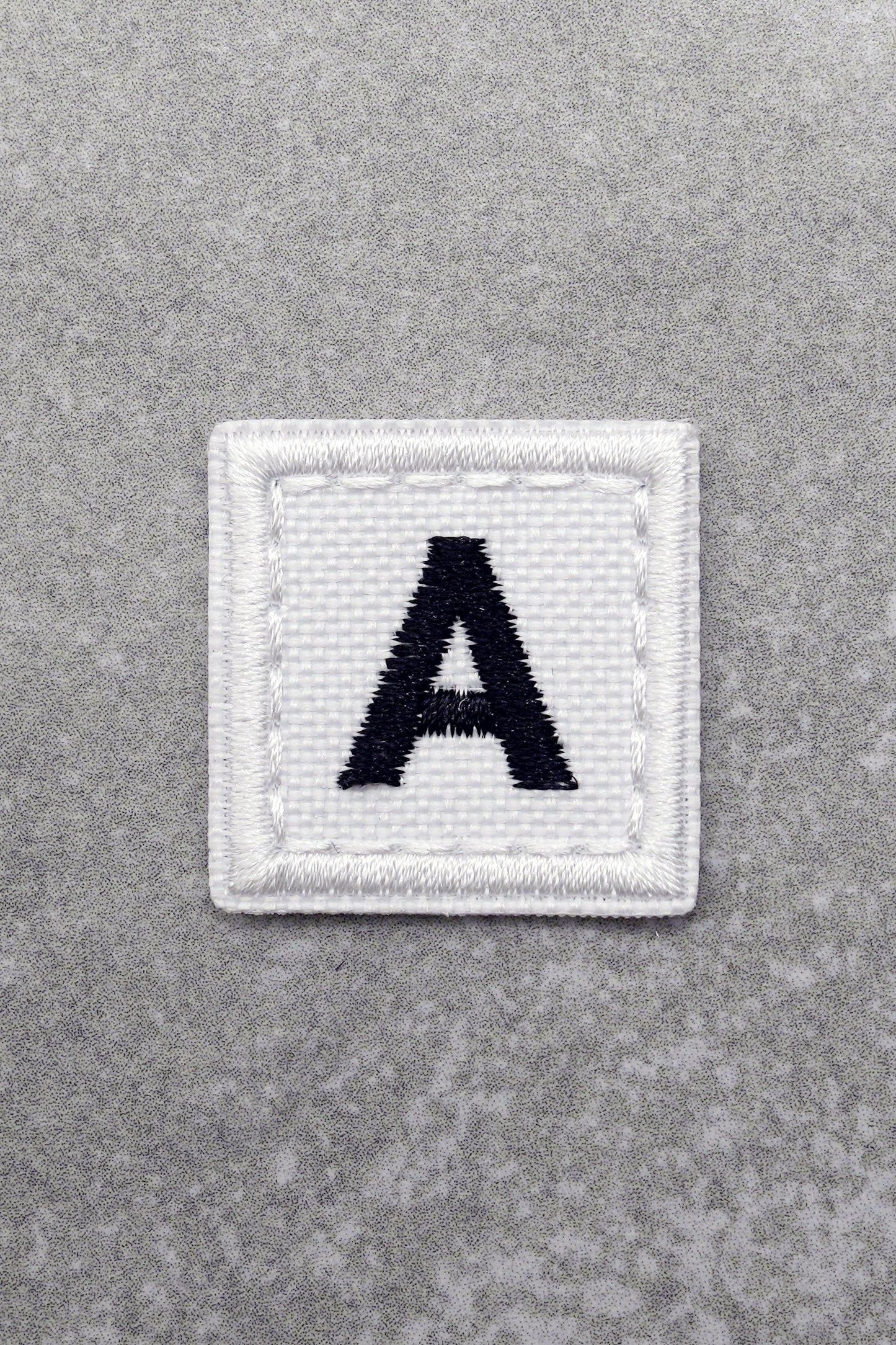 Letter Embroidered Patches for Tactical Backpack, White Fabric