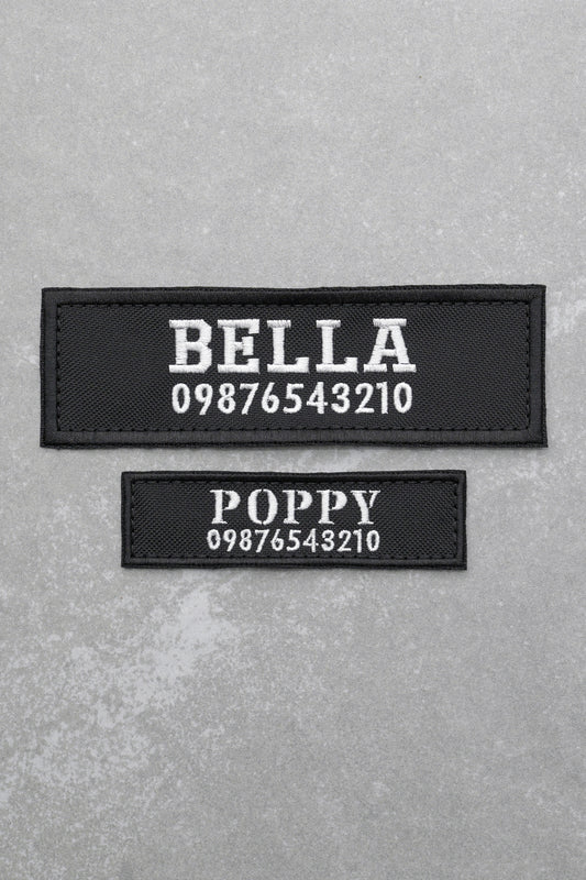 Personalised Name Patch for Military Tactical Dog Harness, Black