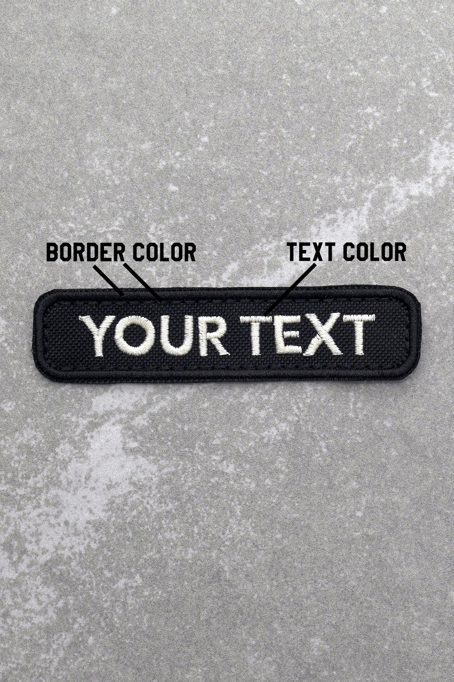 Custom Nametapes Military Tactical Embroidery Patch, Black Rounded Corners