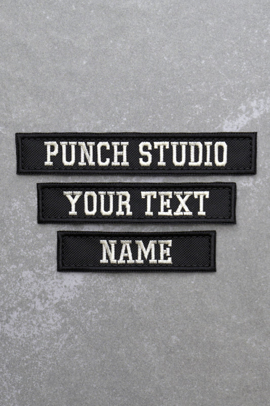 Personalised Military Tactical Nametapes Embroidery Patch, Black Bold