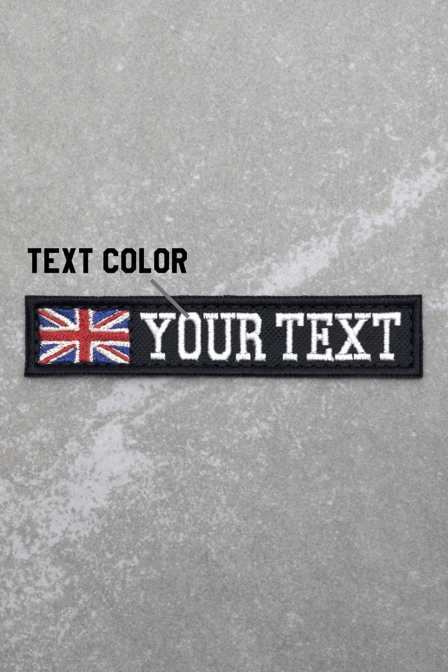 Custom British Personalised Nametapes Military Tactical Embroidery Patch, Black Fabric