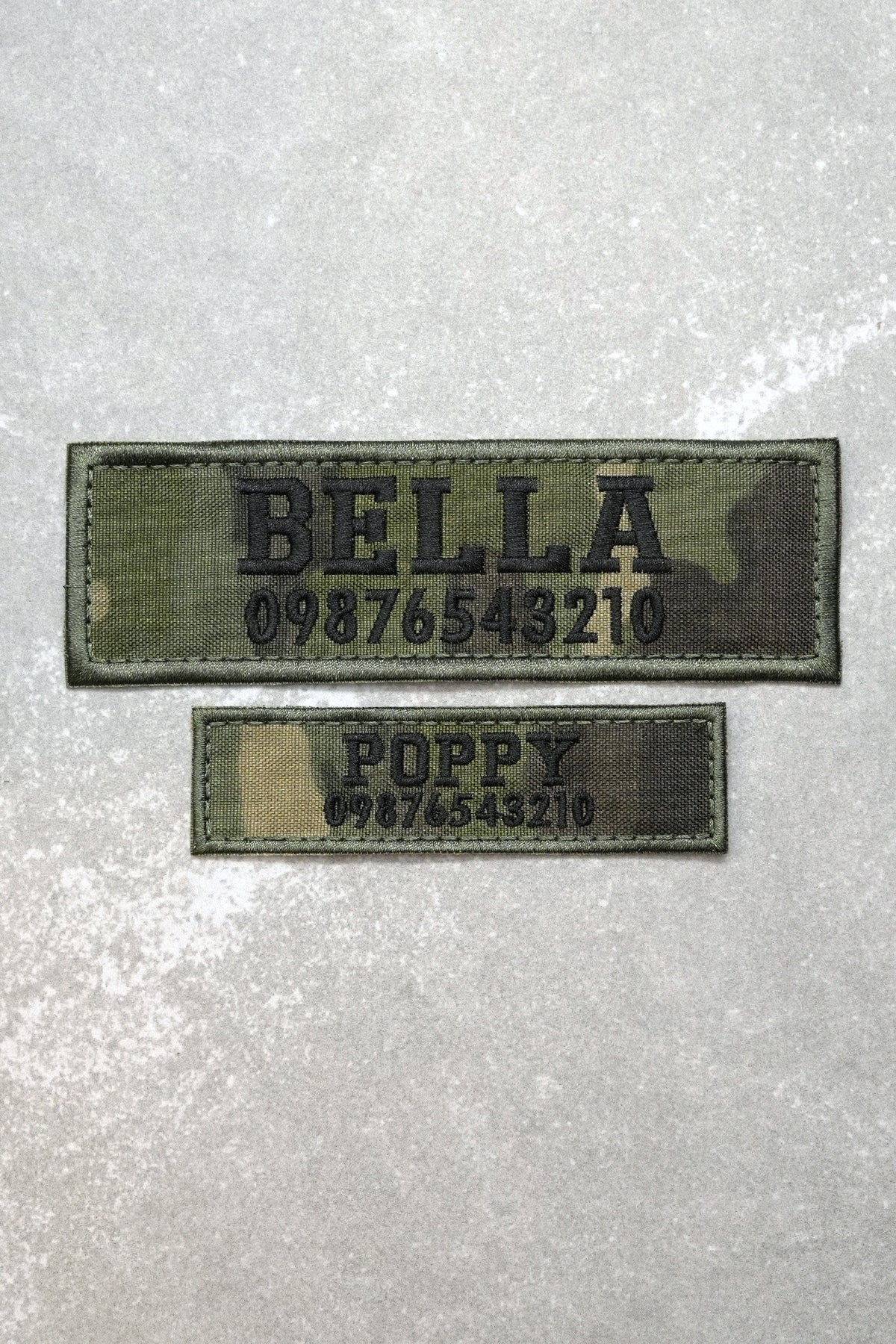 Personalised Name Patch for Military Tactical Dog Harness, Camouflage