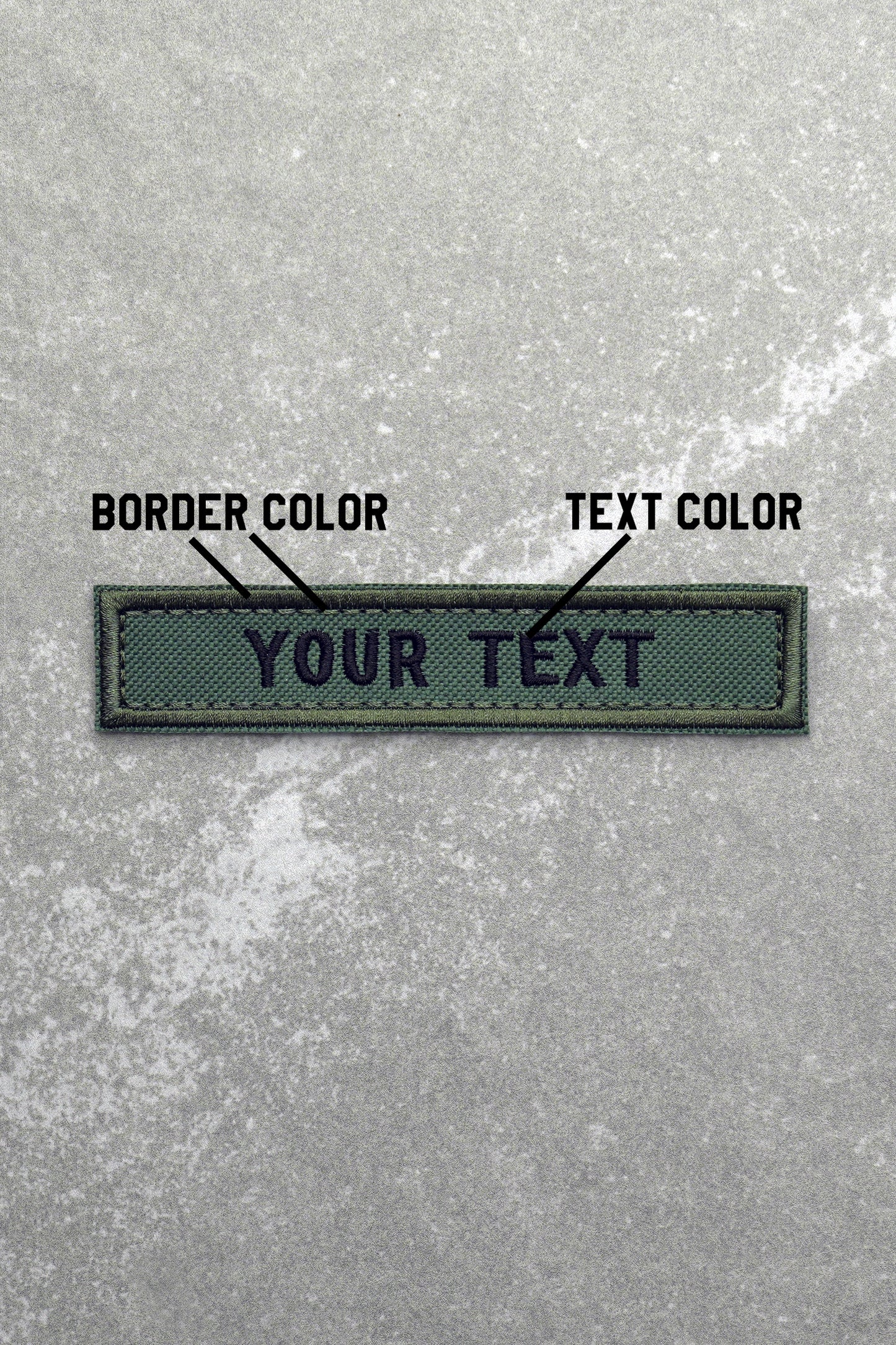 Custom Nametapes Military Tactical Embroidery Patch, Green Fabric