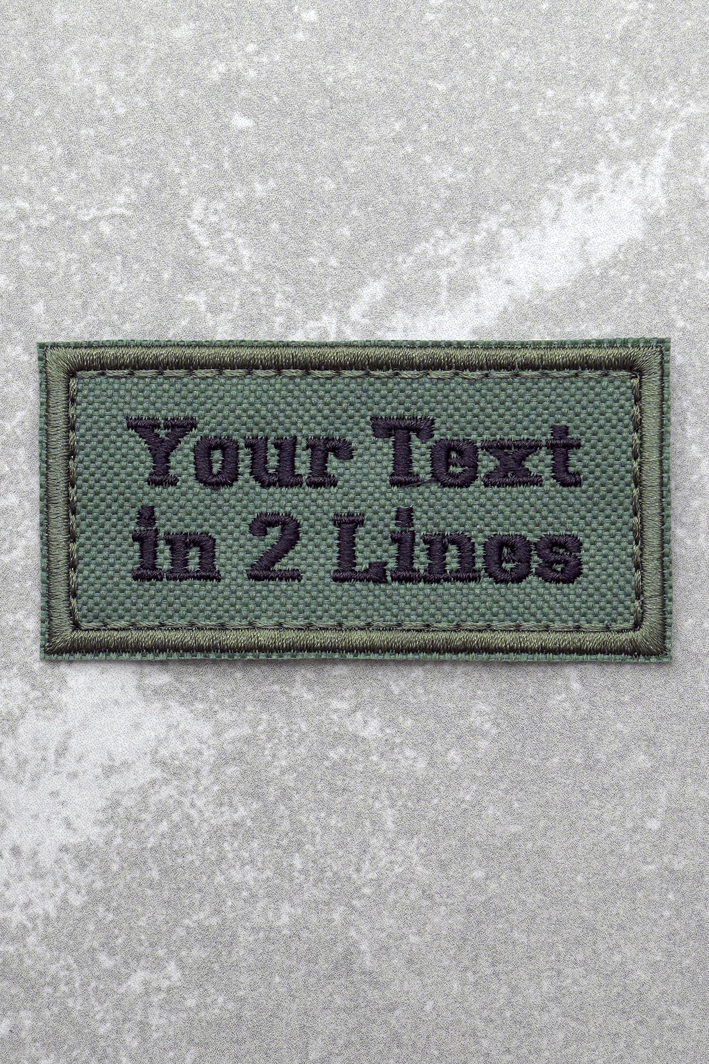 Custom Embroidered Biker Name Tag Tactical Patch, 2 Line, Green