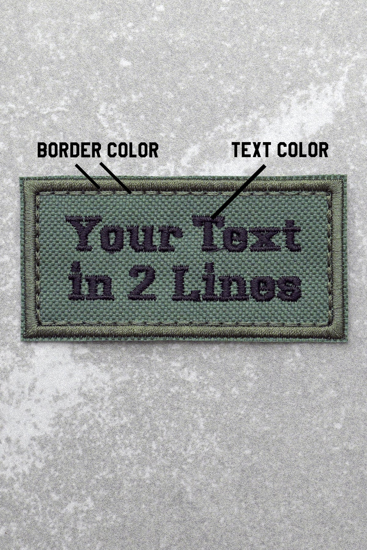 Custom Embroidered Biker Name Tag Tactical Patch, 2 Line, Green ...