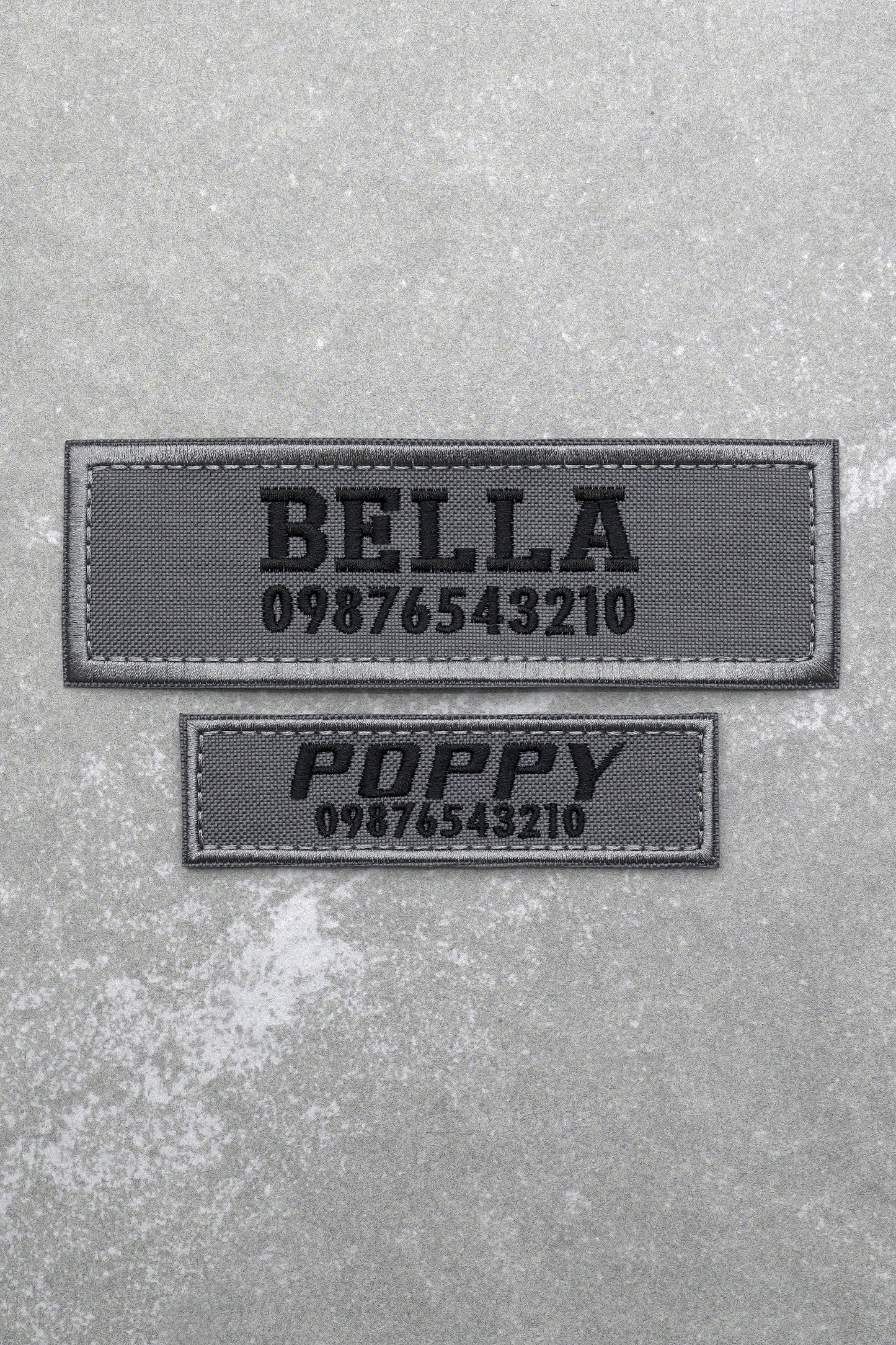 Personalised Name Patch for Military Tactical Dog Harness, Grey