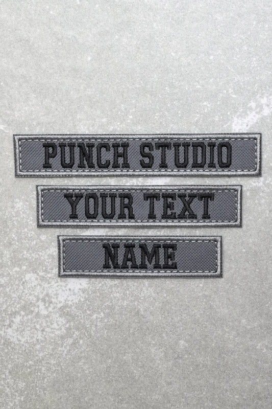 Personalised Military Tactical Nametapes Embroidery Patch, Grey Bold