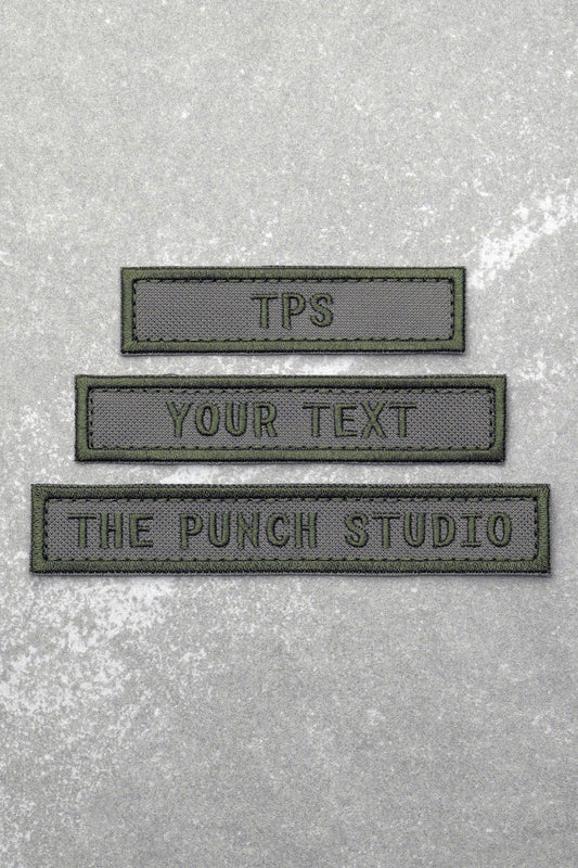 Custom Nametapes Military Tactical Embroidery Patch, Greenish Grey Fabric