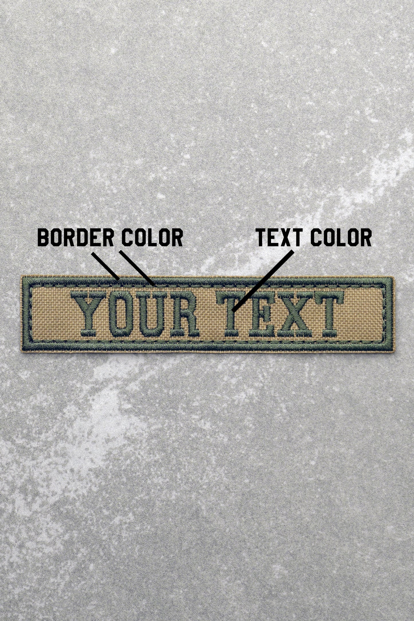 Personalised Military Tactical Nametapes Embroidery Patch, Light Brown Bold