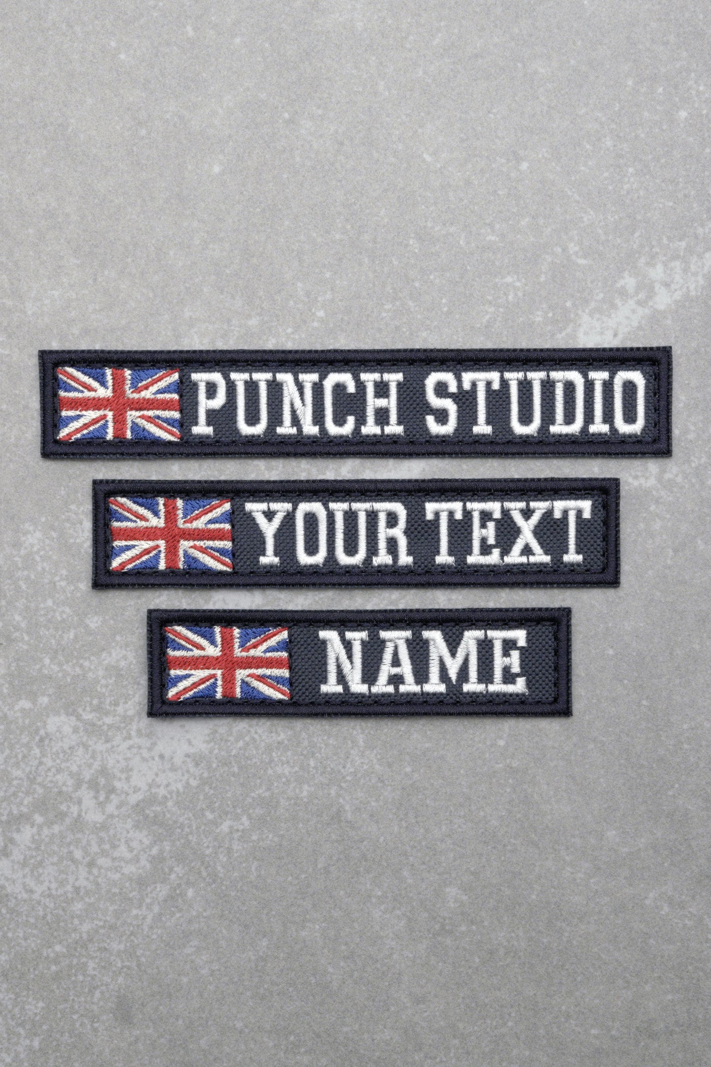 Custom British Personalised Nametapes Military Tactical Embroidery Patch, Navy Fabric
