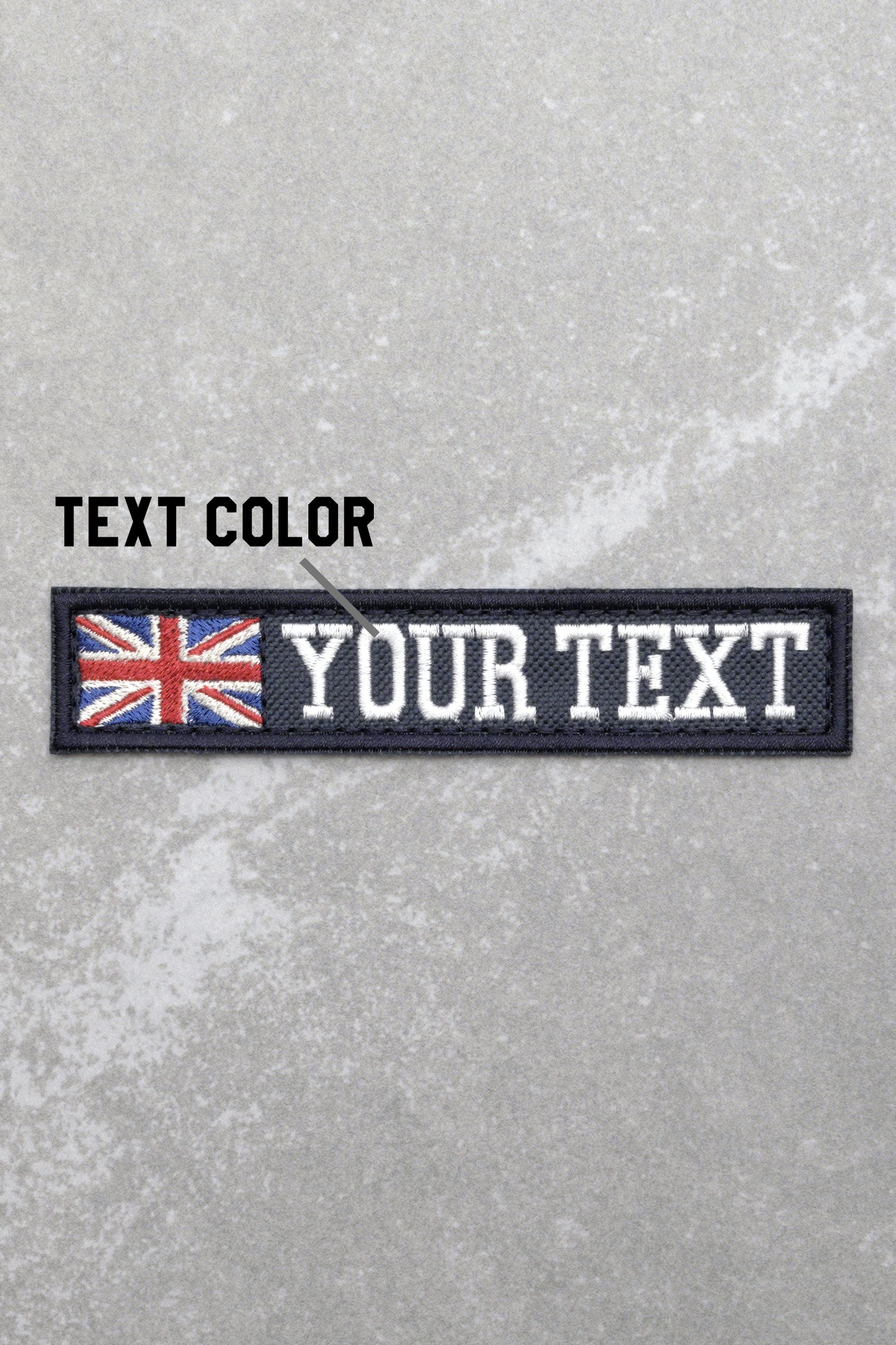Custom British Personalised Nametapes Military Tactical Embroidery Patch, Navy Fabric