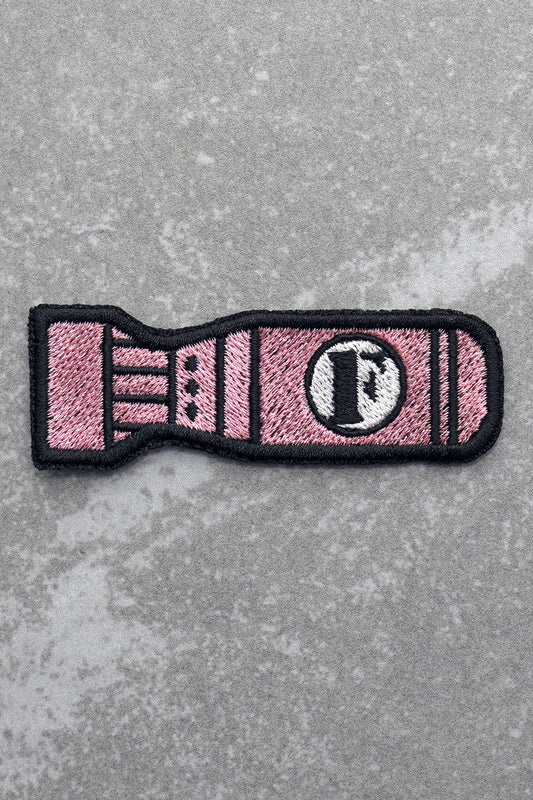 F-Bomb Embroidered Patch, Pink