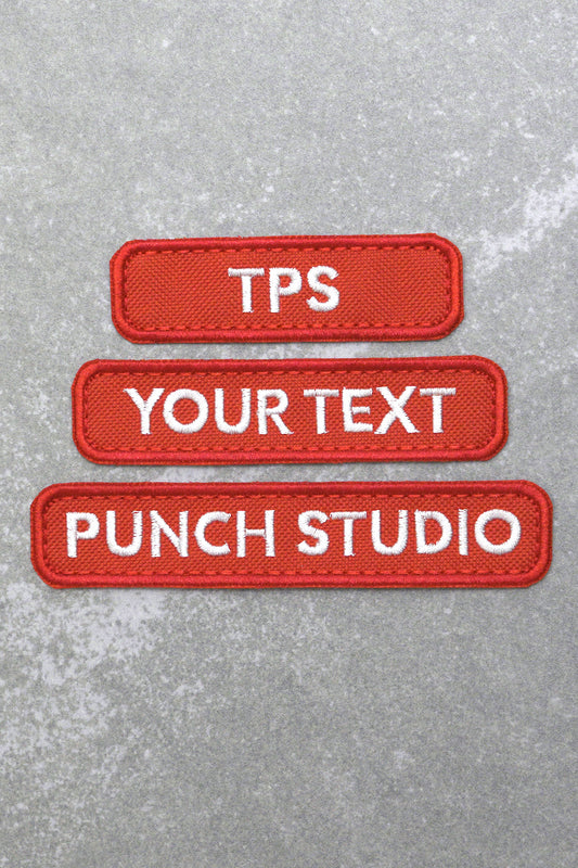 Custom Nametapes Military Tactical Embroidery Patch, Red Rounded Corners