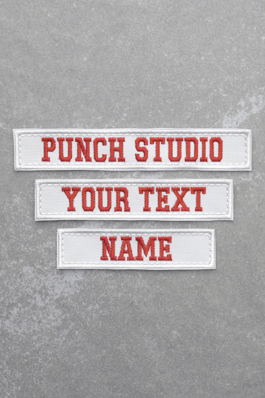 Personalised Military Tactical Nametapes Embroidery Patch, White Bold