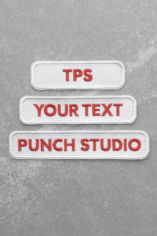 Custom Nametapes Military Tactical Embroidery Patch, White Rounded Corners